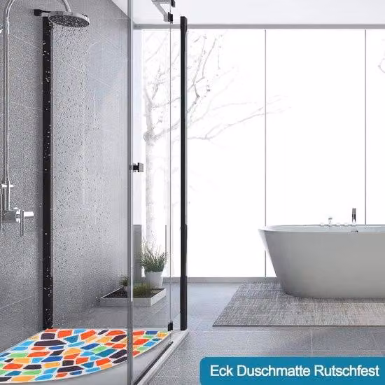 Soglia per doccia in PVC 60 x 60 cm - Antimicotica - Lavabile - Con fori di drenaggio - Adatta per interni