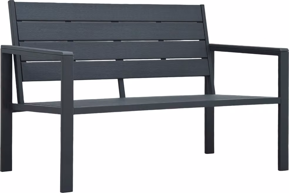 Panchina da giardino 120 cm HDPE grigio effetto legno