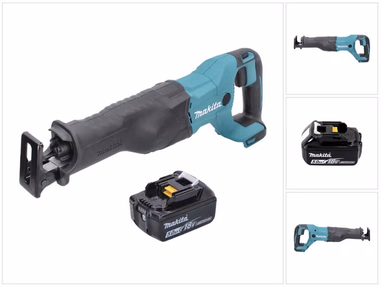 Sega a nastro a batteria Makita DJR 186 T1 18 V + 1x batteria 5,0 Ah - senza caricabatterie