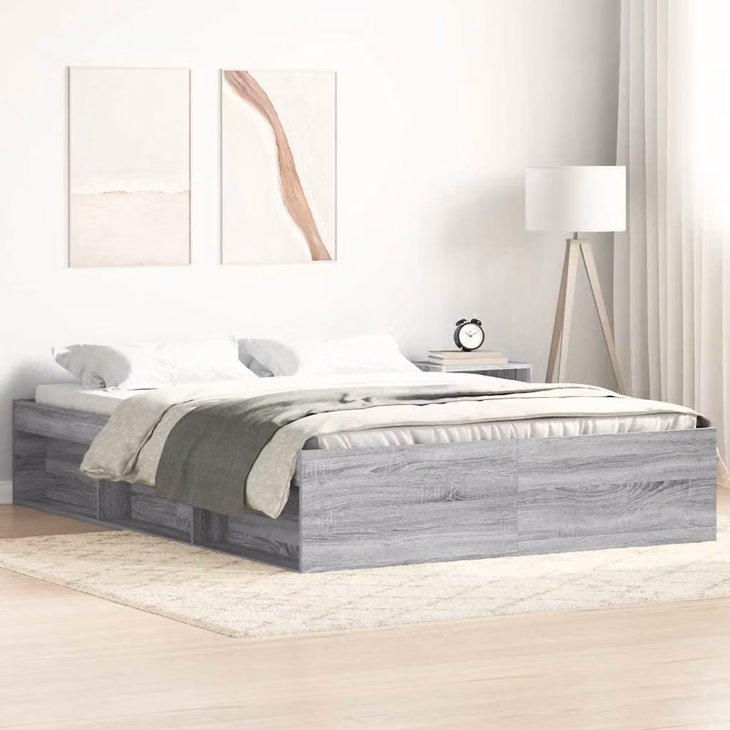 Giroletto vidaXL in legno e MDF Grigio Sonoma L: 135 cm, P: 193 cm, H: 35 cm