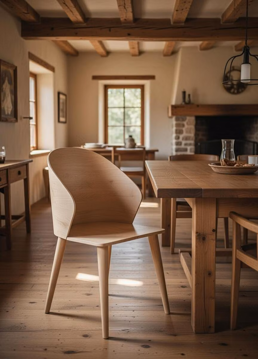 Sedia da sala da pranzo in legno pregiato – Design elegante