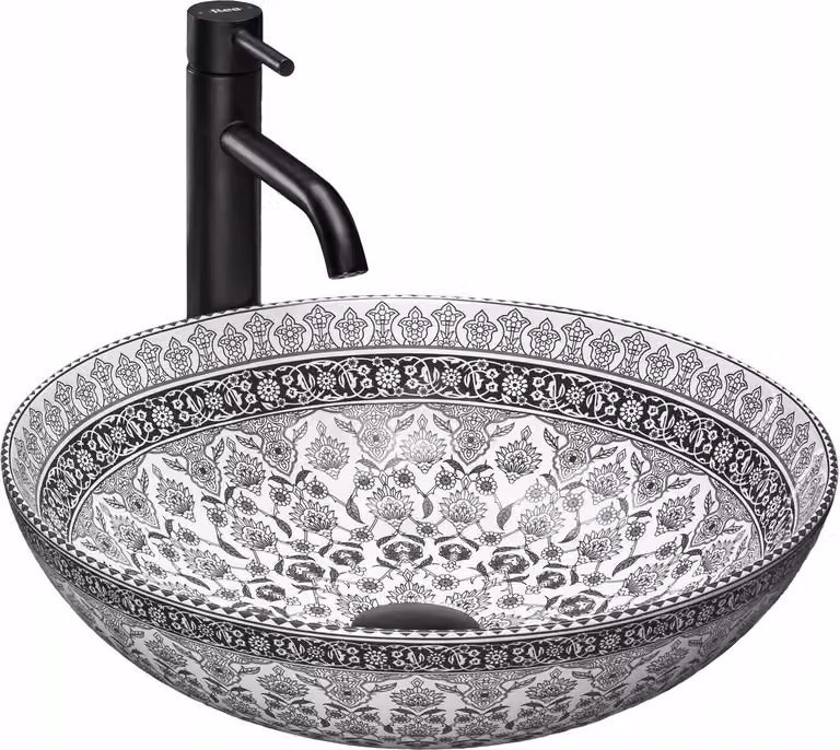 Lavandino da bagno Piano di lavoro lavabo rotondo 40cm in ceramica grigio