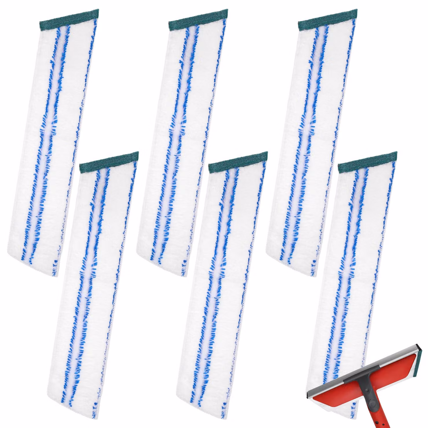 6 panni in microfibra di ricambio per tergivetri, 2-in-1, dimensioni 28x6,2 cm