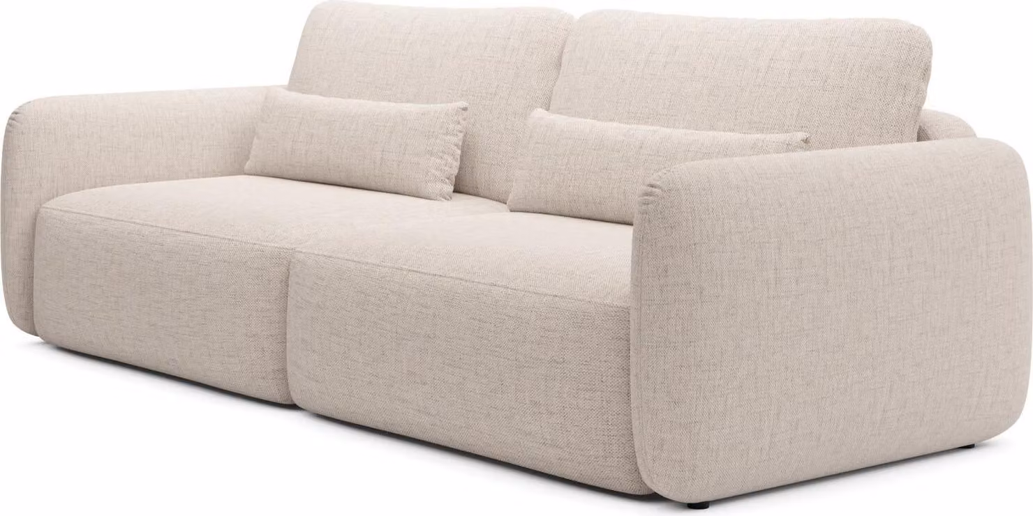 FURNLUX Divano Mossa Beige e Nero 238cm / Colore principale: Beige / Dimensioni: 238 x 87 x 103 cm