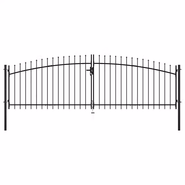 Cancello per recinzione a doppia porta Woerden con punta a lancia 400x149,5 cm CFW6550219