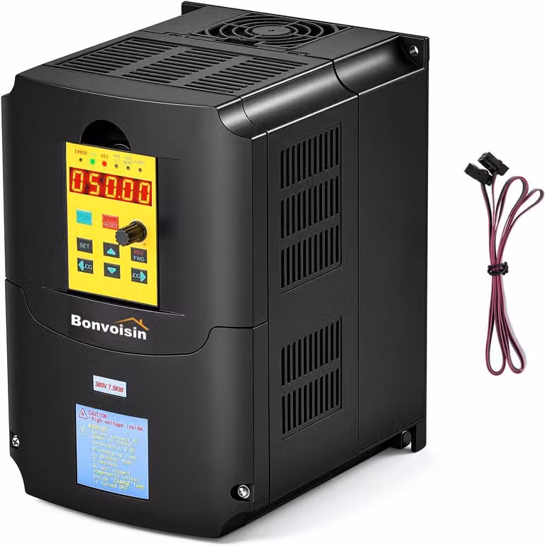 Inverter di frequenza da 7,5 kW, 380 V, per controllo di motori trifase, con display digitale e sistema di raffreddamento