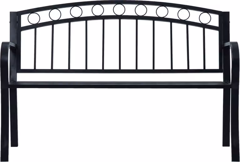 Panchina da Giardino 125 cm Nera in Acciaio