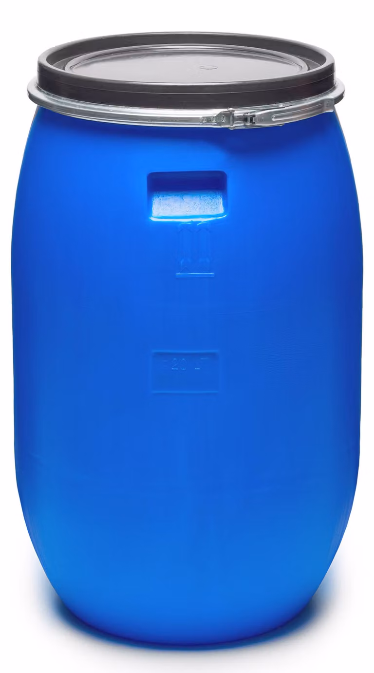 Garronda 120L, fusto in plastica per alimenti in HDPE, cisterna per l'acqua piovana da giardino GD-0078, blu