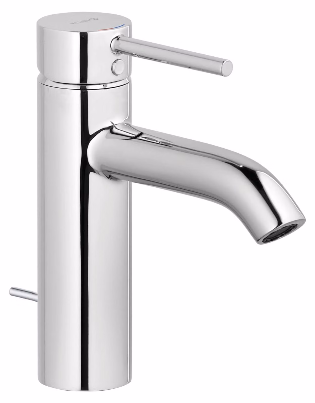 Miscelatore monocomando per lavabo, cromato, con portata di 5 litri al minuto, completo di gruppo di scarico