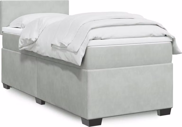 Maison Exclusive - Giroletto a Molle con Materasso Grigio Chiaro 90x200 cm Velluto