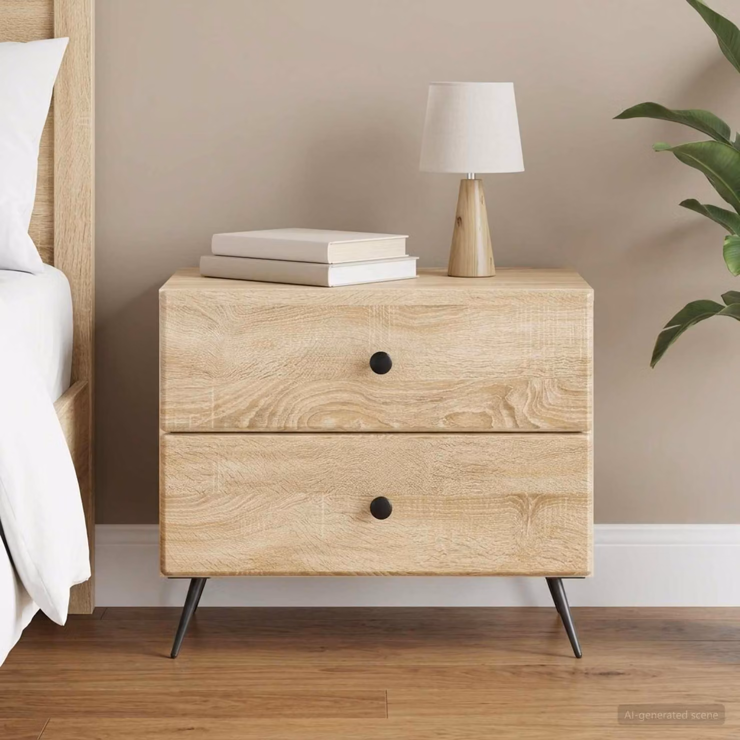 Armadio da Notte vidaXL in Rovere Sonoma, Moderno, Marrone, L 62 cm x P 34,5 cm x H 47,5 cm