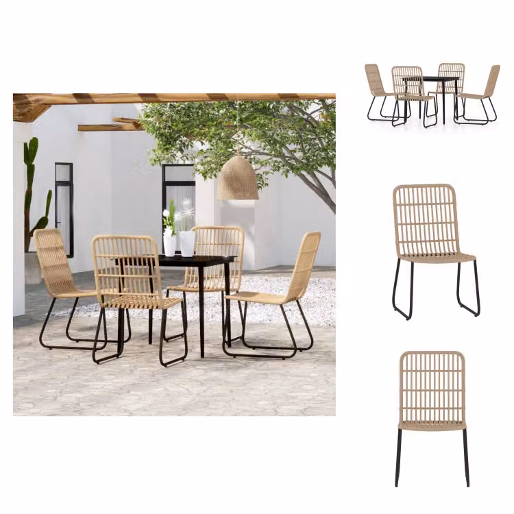 vidaXL Set da pranzo da giardino 5 pezzi in rovere - Set di mobili da giardino