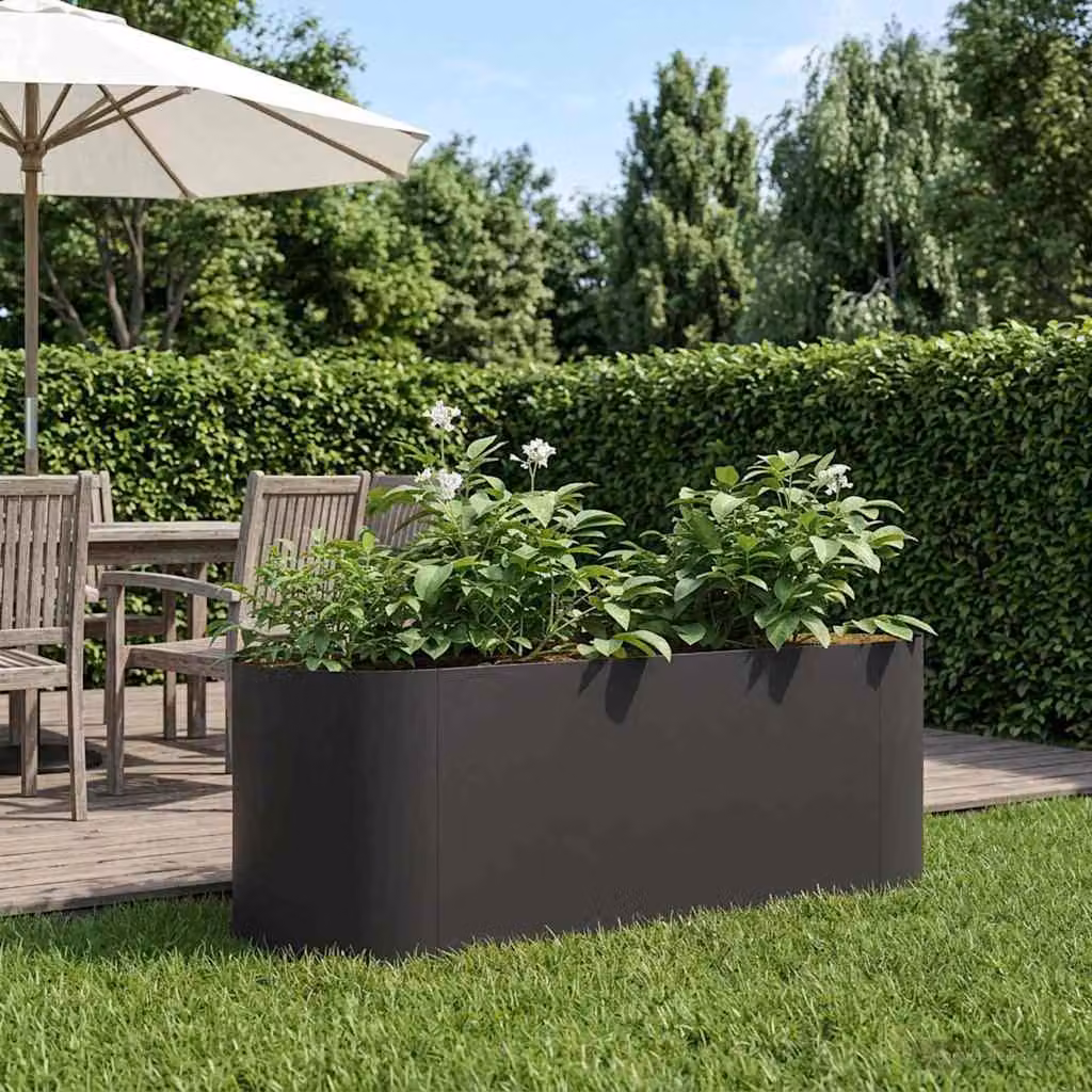 Letto rialzato da giardino vidaXL in acciaio nero L/P/H: 120 x 40 x 40 cm