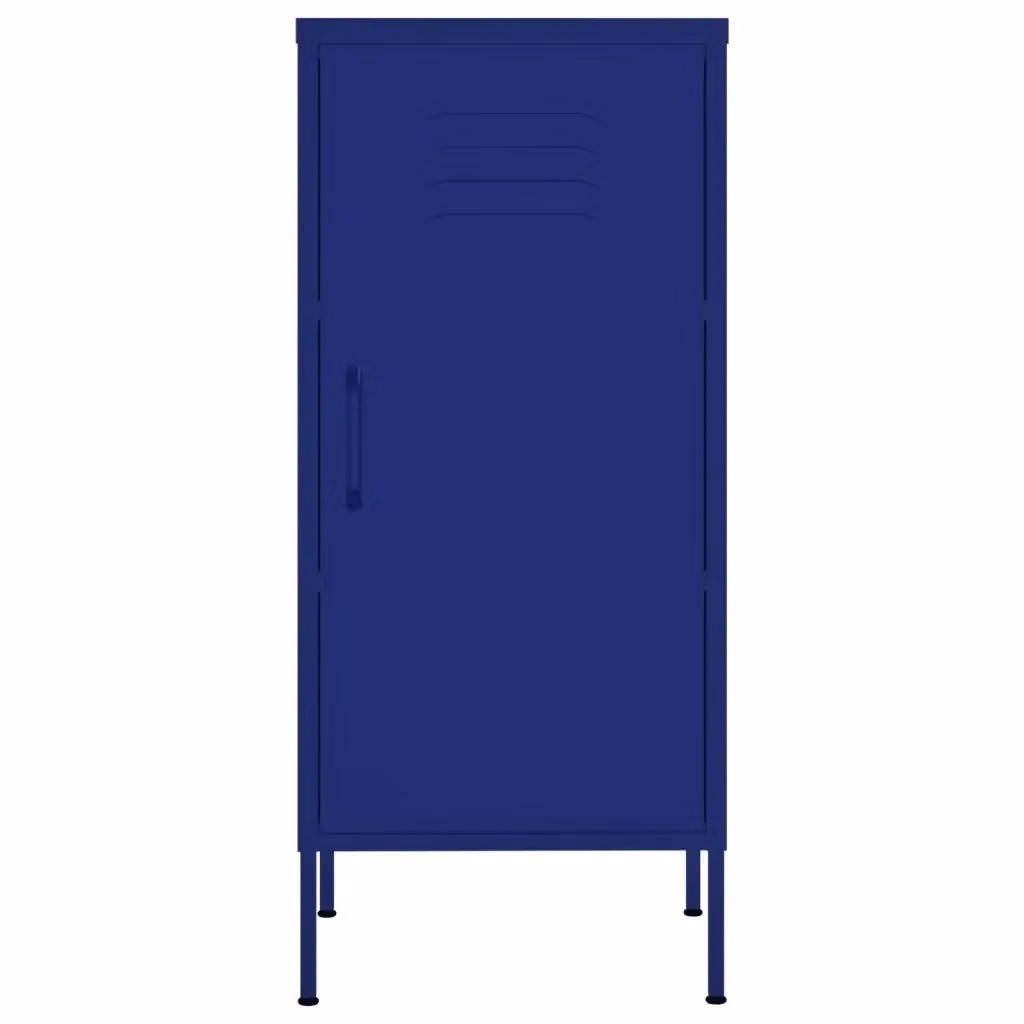 Mobile contenitore HELLOSHOP26 in acciaio blu navy con 2 ripiani regolabili per sala da pranzo, L: 42,5 cm, P: 35 cm, H: 101,5 cm – 2