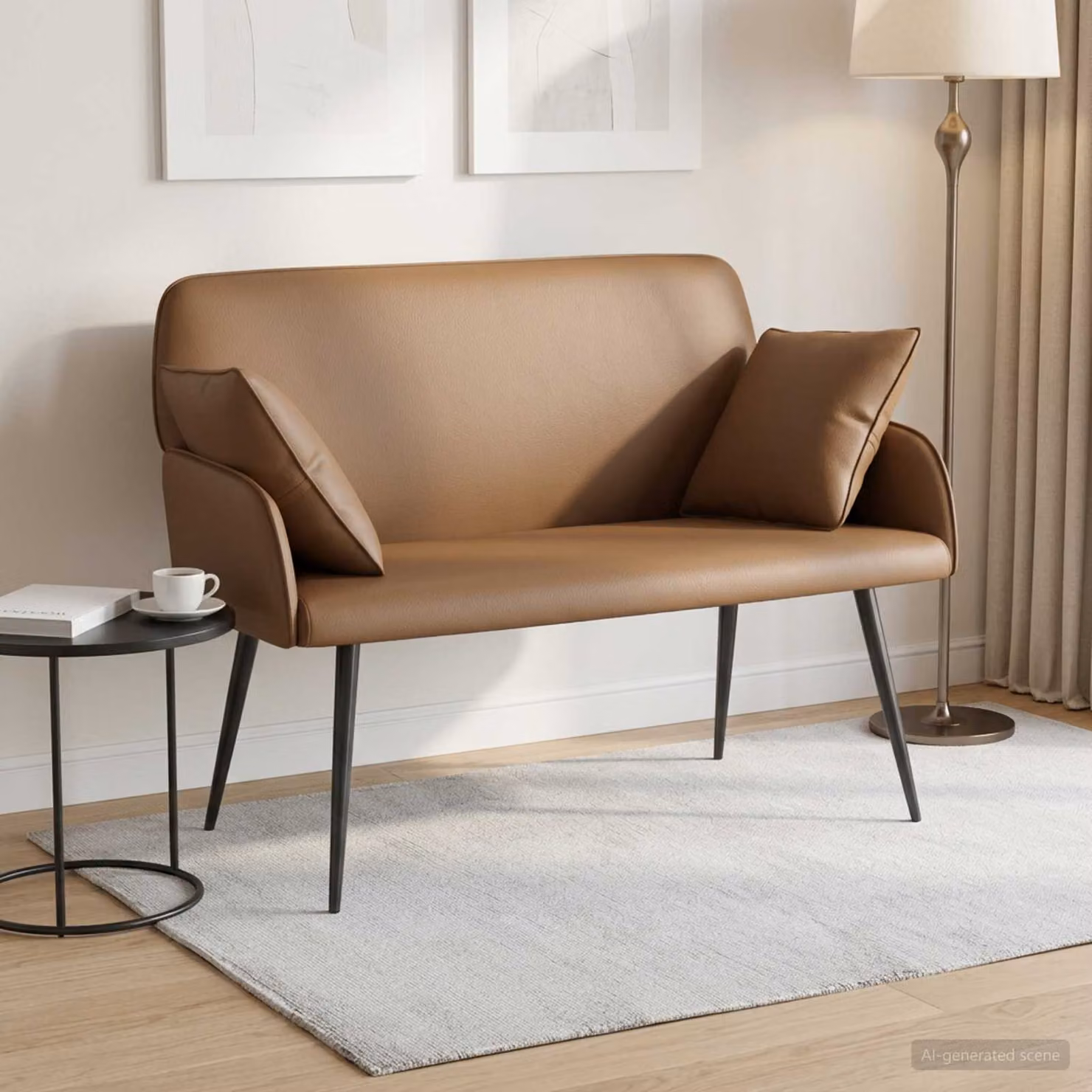 vidaXL Divano a 2 posti con gambe in metallo 2 posto Cappuccino