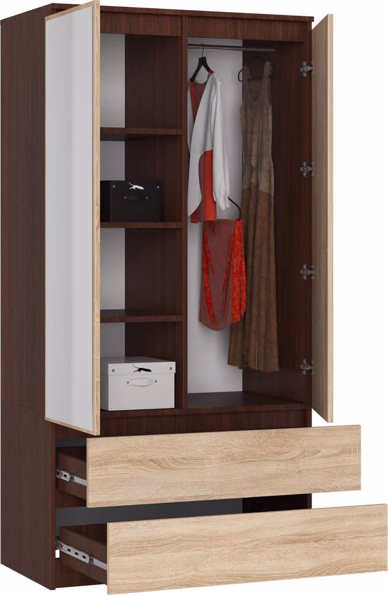 Armadio a 3 ante | Armadio per la camera da letto | Spazio contenitivo con specchio