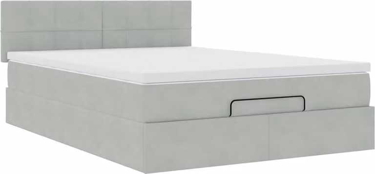 Struttura Letto Pouf con Materasso 140x190 cm Velluto