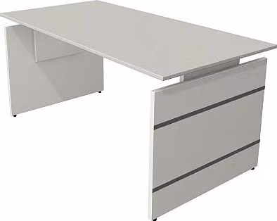 Scrivania Kerkmann Form 4 160x80x68-76 cm con struttura a montanti, grigio chiaro