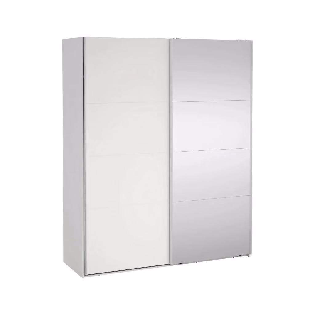 Armadio con ante scorrevoli DMORA per camera da letto, colore bianco opaco, L: 179 cm, P: 65 cm, H: 220 cm – 2