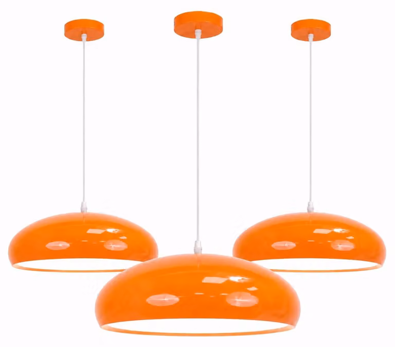 Lampada a sospensione, design moderno, struttura in ferro, confezione da 3 pezzi, senza lampadina