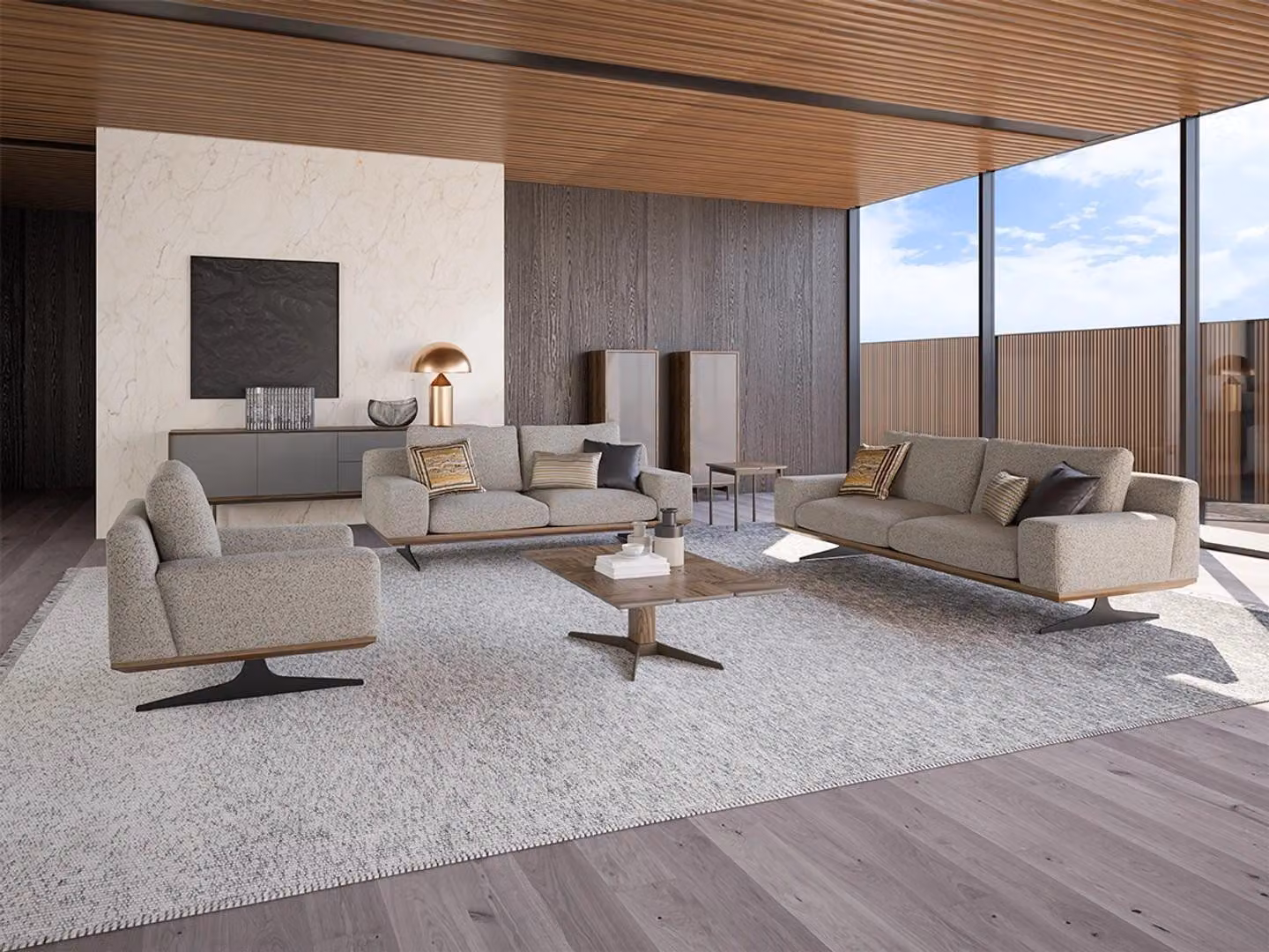 Sofagarnitur Polstermöbel Sofa Wohnzimmer 5tlg Couchtisch Holz Beistelltisch