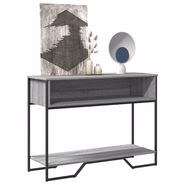vidaXL Tavolo Consolle Grigio Sonoma L: 100 cm, P: 35 cm, H: 74,5 cm