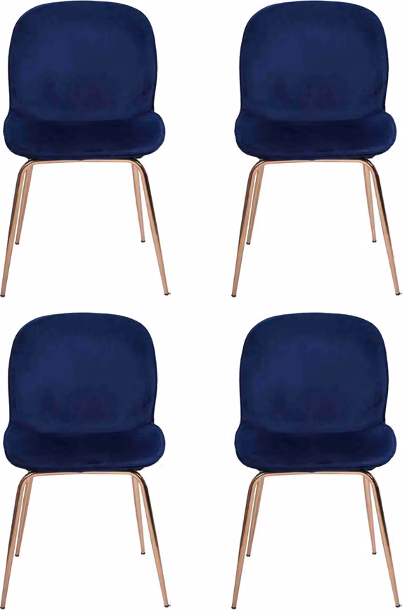 Gruppe Garnitur Blau Stühle 4x Stühle Set Textil Polster Sitz Esszimmer