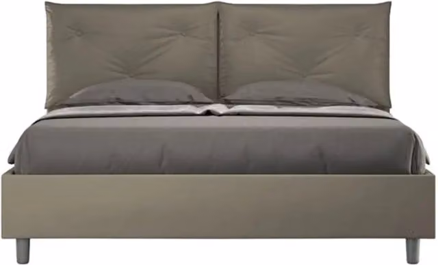 Letto matrimoniale con rete imbottito 160x200 similpelle cappuccino Appia