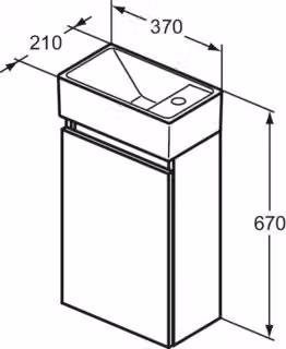 IDEAL STANDARD R0578TI Set di mobili Eurovit+ HWB re.37cm Schw.