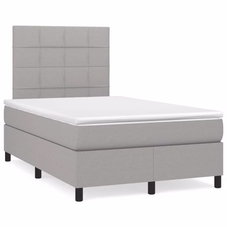 Maison Exclusive - Letto a Molle Materasso e LED Grigio Chiaro 120x190 cm Tessuto