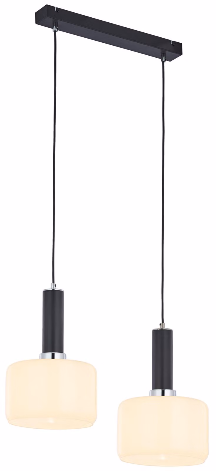 Lampada a sospensione VANES bianco e nero 2xE27x40W in metallo, dimensioni: 80x52x20 cm, IP20, Jupiter