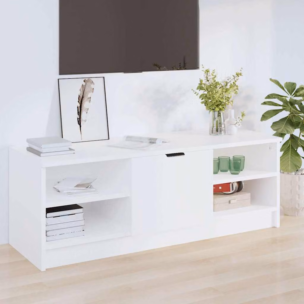 vidaXL Mobile Porta TV Bianco in Legno Multistrato e MDF L: 102 cm, P: 35,5 cm, H: 36,5 cm
