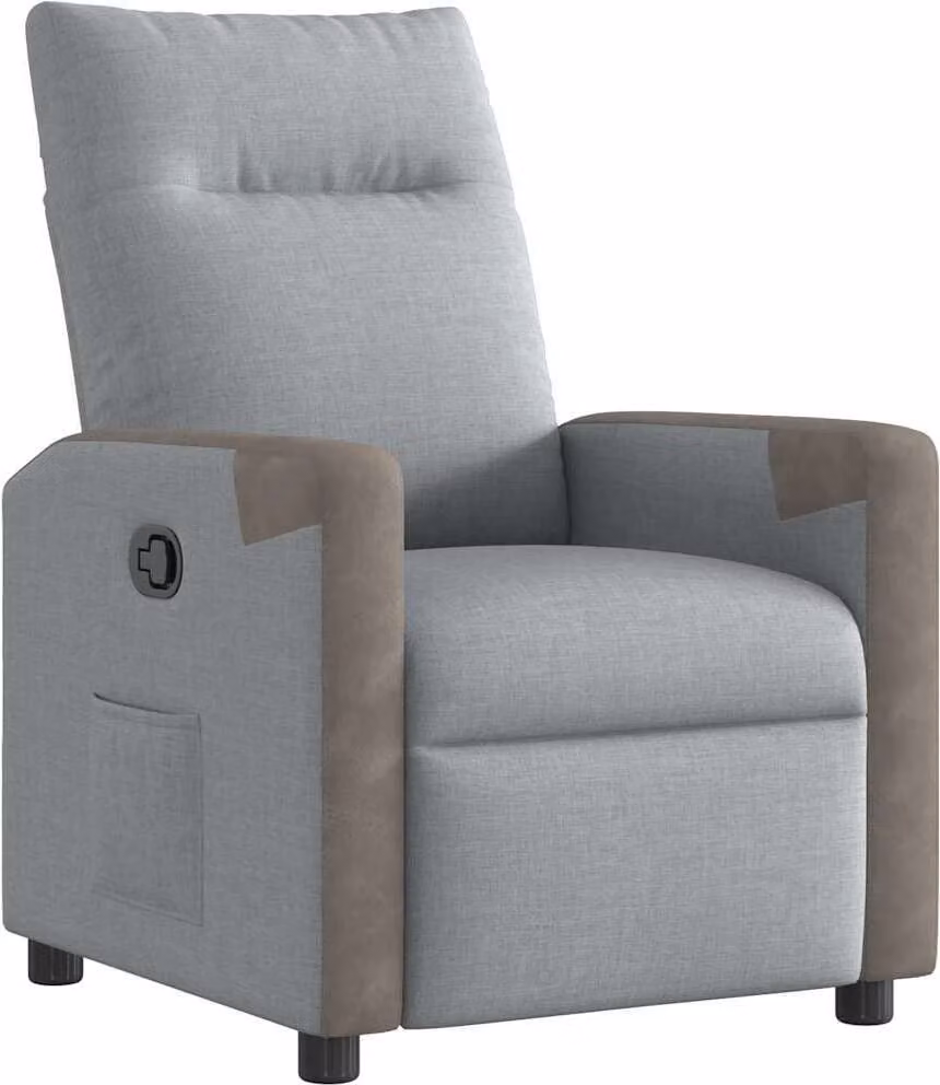 Poltrona Reclinabile in Tessuto Grigio Chiaro