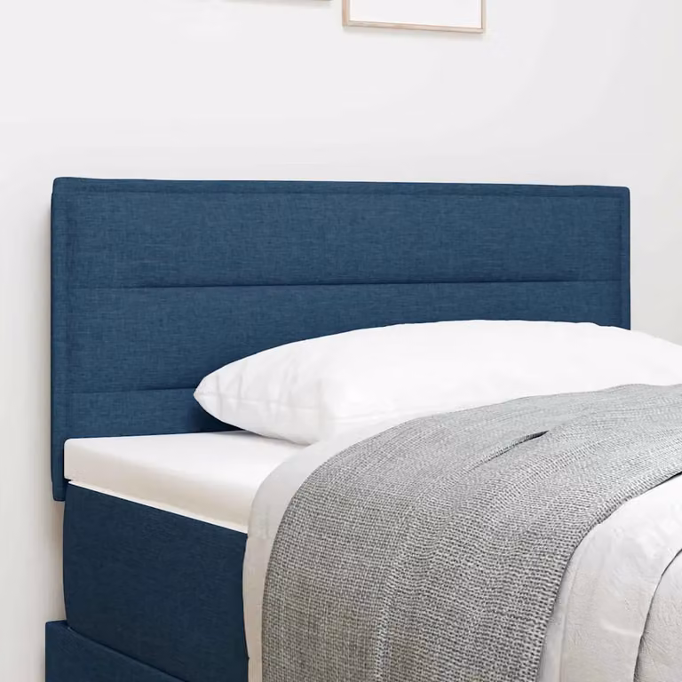 Testiera per letto moderna vidaXL in tessuto blu con struttura in legno di pino