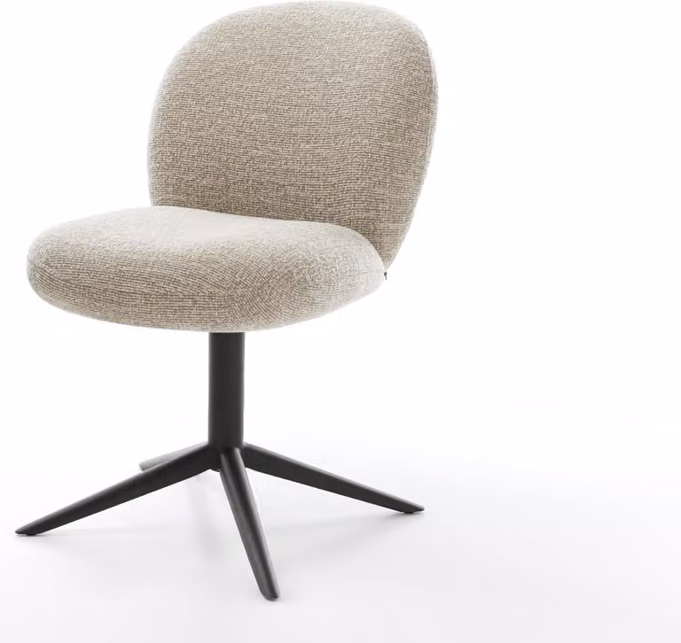 DELIFE sedia girevole Nube-Flex tessuto morbido beige base nera girevole a 360° funzione dondolo nucleo a molle tascabili