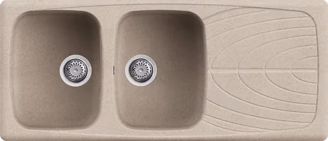 Lavello MASTER 500 116x50 2 vasche + gocciolatoio AVENA 51