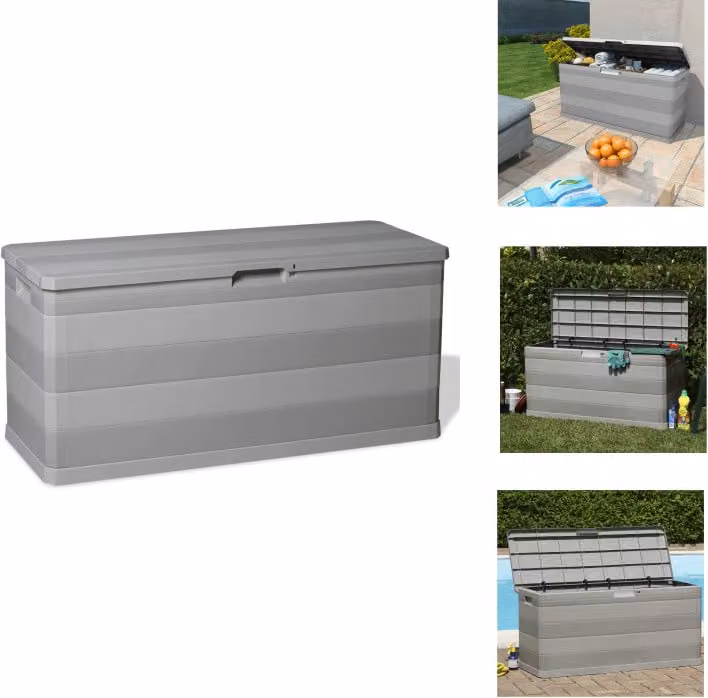 vidaXL Cassetta da giardino grigia 117×45×56 cm - Cassette da giardino