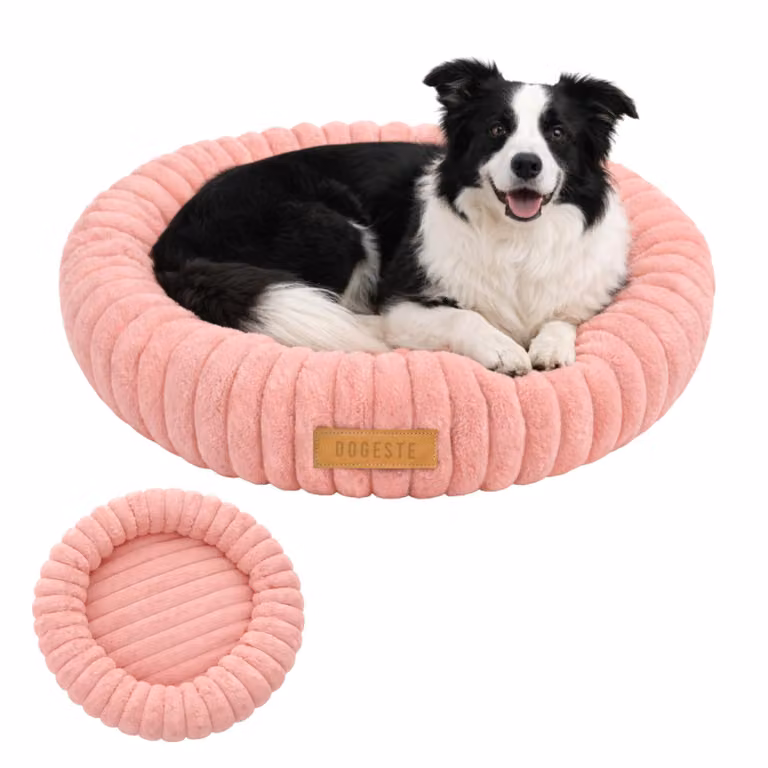 Dogeste Donut cuccia per cane 90 cm rotonda, cuscino morbido e soffice, lavabile, fondo antiscivolo