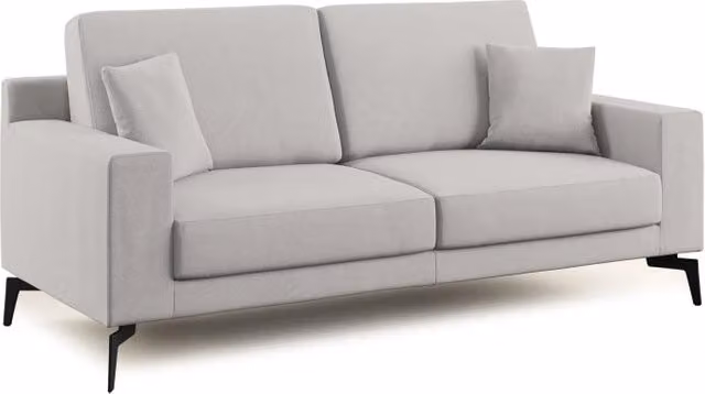Divano moderno Prestige Divani.Store in tessuto grigio antracite con cuscini inclusi e coperture rimovibili, Larghezza: 206 cm – 1