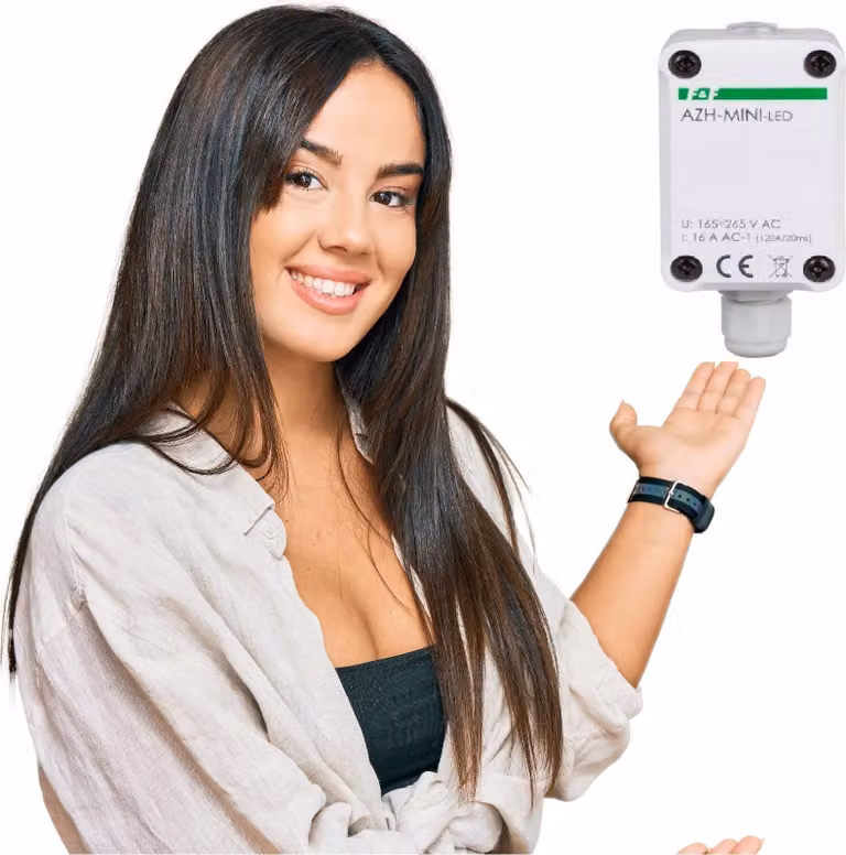 F&F | Sensore Crepuscolare AZH-MINI-LED - 230V - IP65 - Custodia Ermetica - Accensione Automatica Della Luce