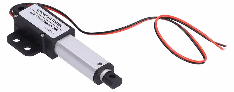 Attuatore lineare compatto da 30 mm, 12V DC, 20N, con fine corsa