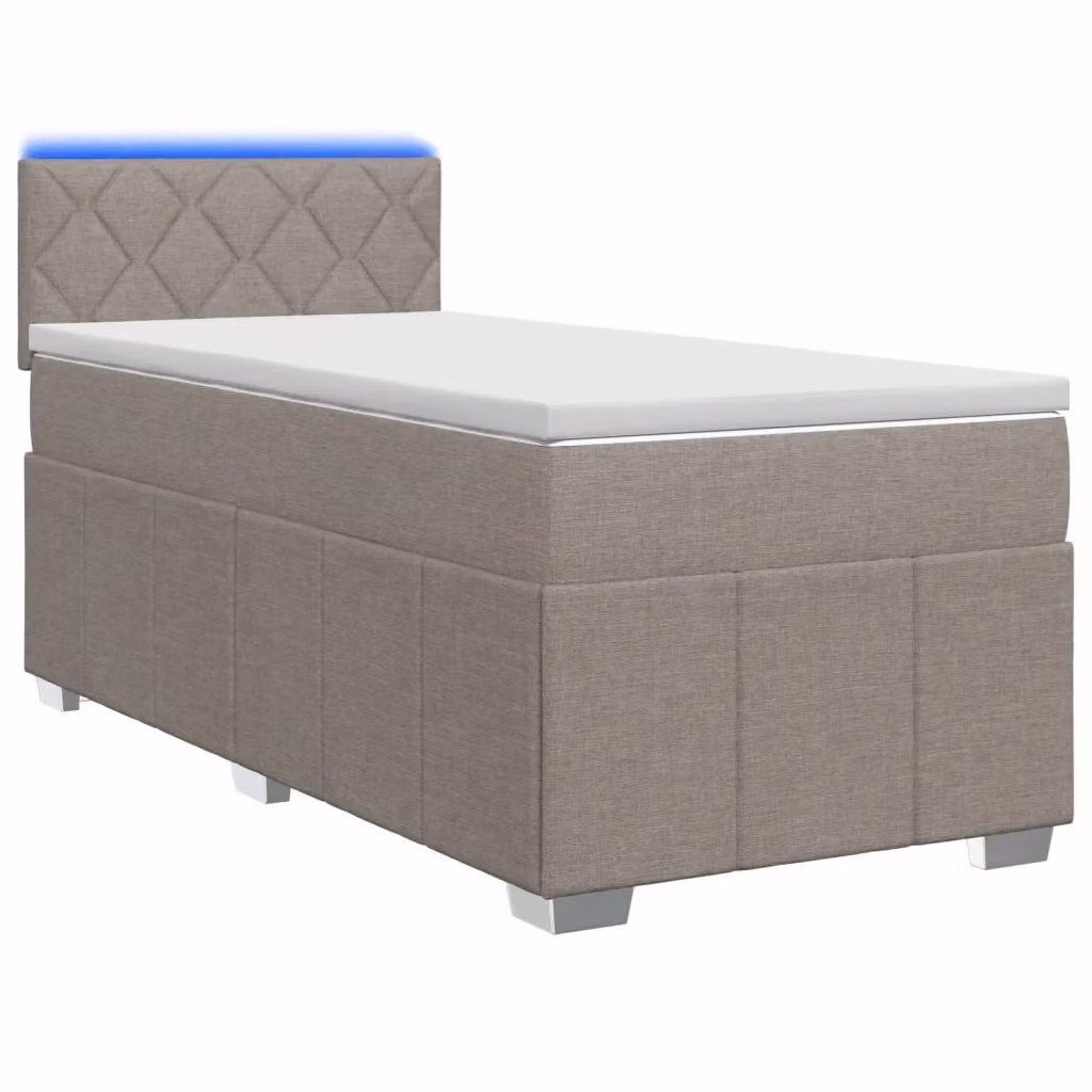 Letto box spring con materasso ibrido vidaXL in tessuto beige L/P: 100 x 200 cm – 2