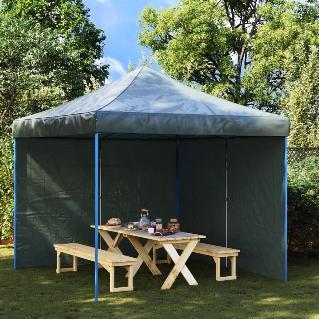 Maison Exclusive - 2 pareti laterali per tenda da festa, con cerniera, in polietilene verde