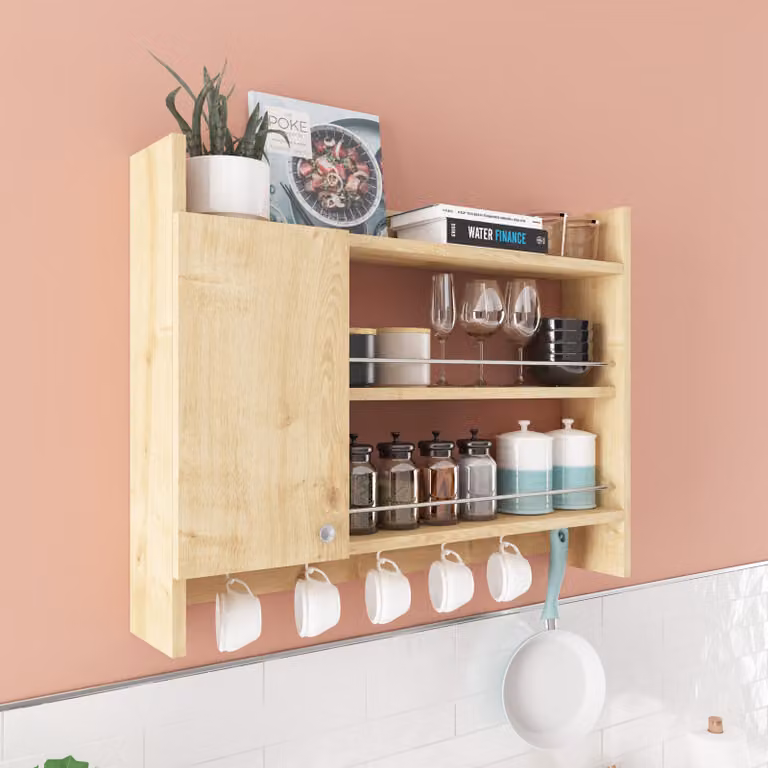 Skye Decor, Knerr - Oak, scaffali da cucina, rovere, pannello melaminico, 85 x 15 x 65 cm