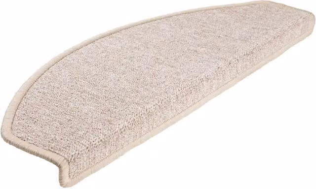 Set di 20 tappetini per scale semicircolari DESIGN IN in polipropilene antiscivolo e fonoassorbenti, colore beige, L: 65 cm, P: 24 cm, H: 3,5 cm