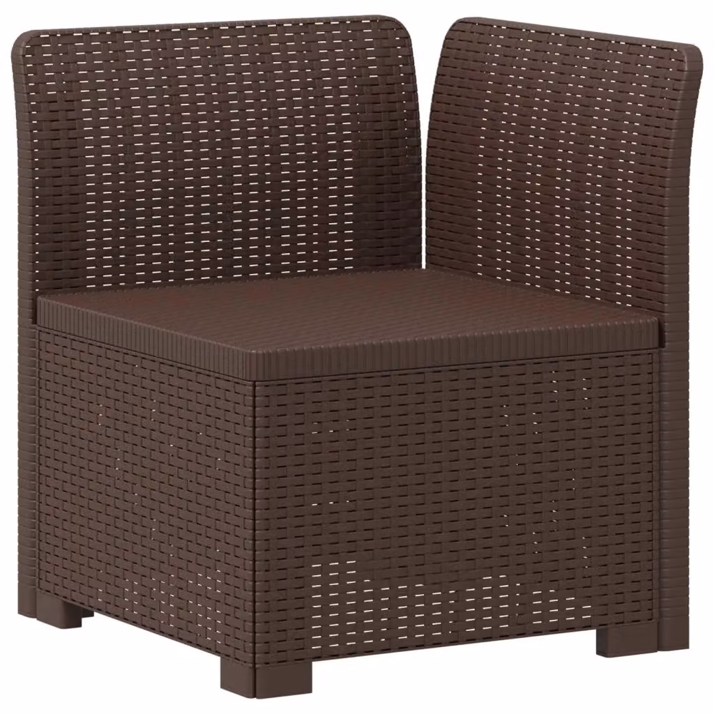 Divano da giardino singolo vidaXL in rattan marrone con design moderno per balcone e terrazzo – 2