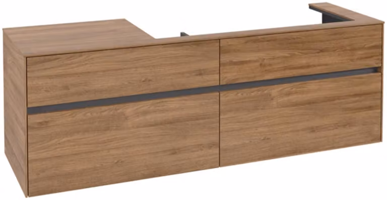 Villeroy & Boch Collaro Meuble sous-lavabo, lavabo à droite, 4 tiroirs, suspendu, 1600x548x500mm, C03000RH, C03000RH