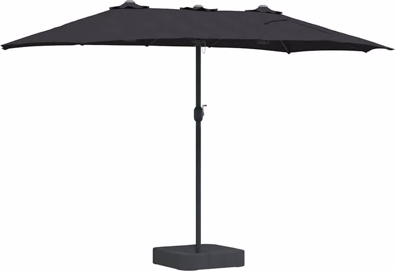 Ombrello da giardino Nero 385 x 209 x 244 cm