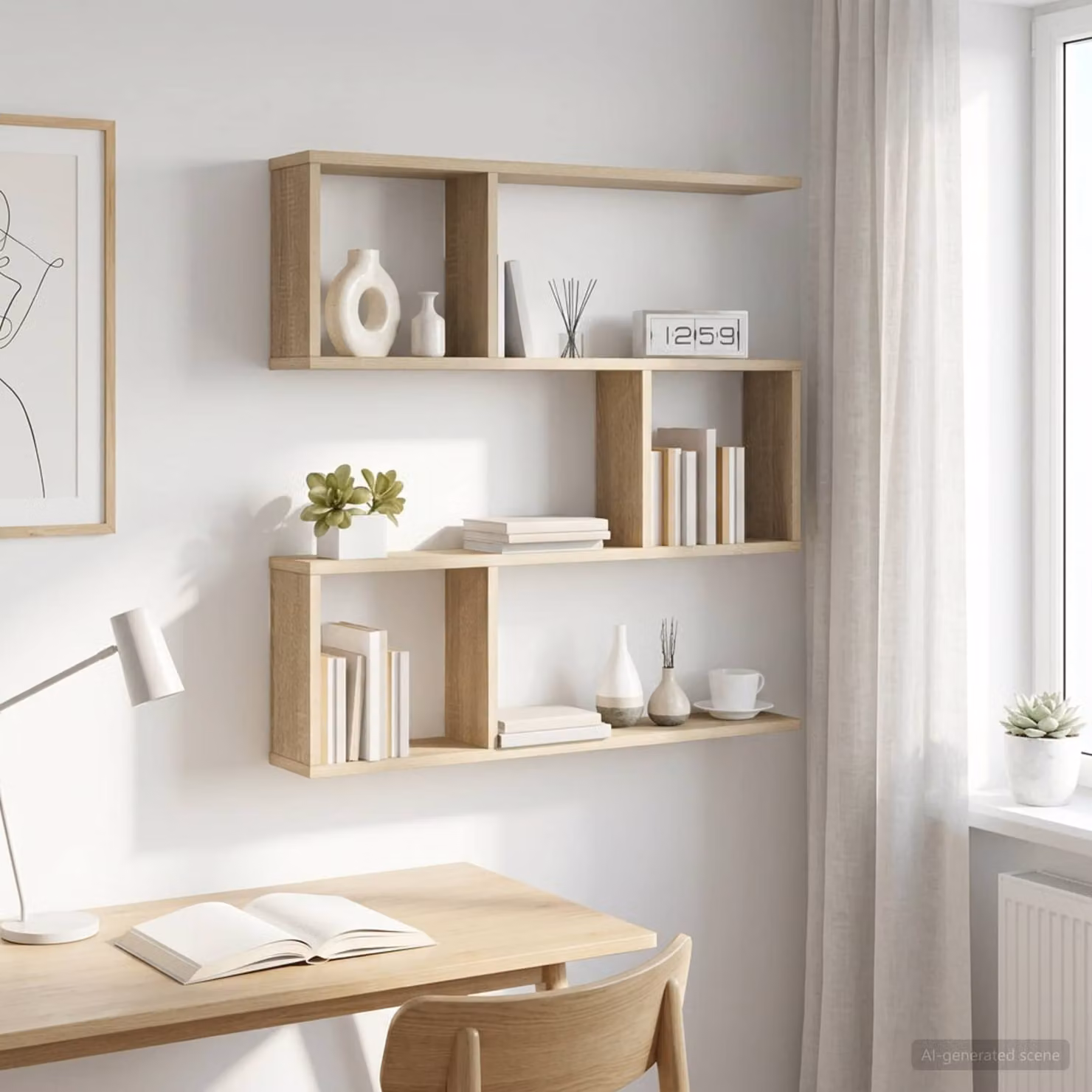 Scaffale da parete moderno vidaXL in legno marrone, L: 80 cm, P: 12 cm, H: 79,5 cm