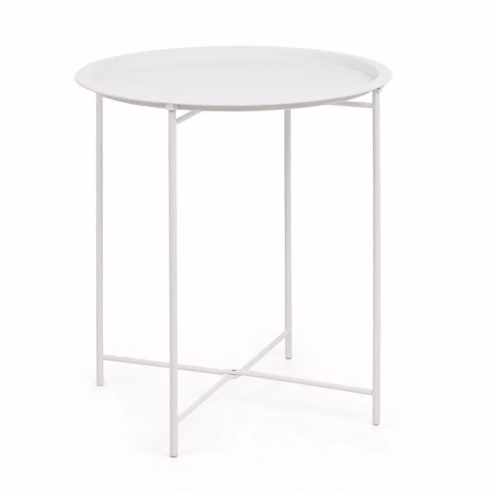 Set di 6 tavolini rotondi AUSTIN in acciaio bianco